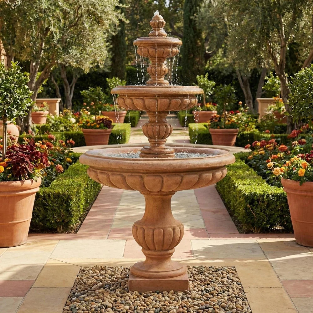 Giannini Garden Parigi Three Tier Outdoor Water Fountain 1164