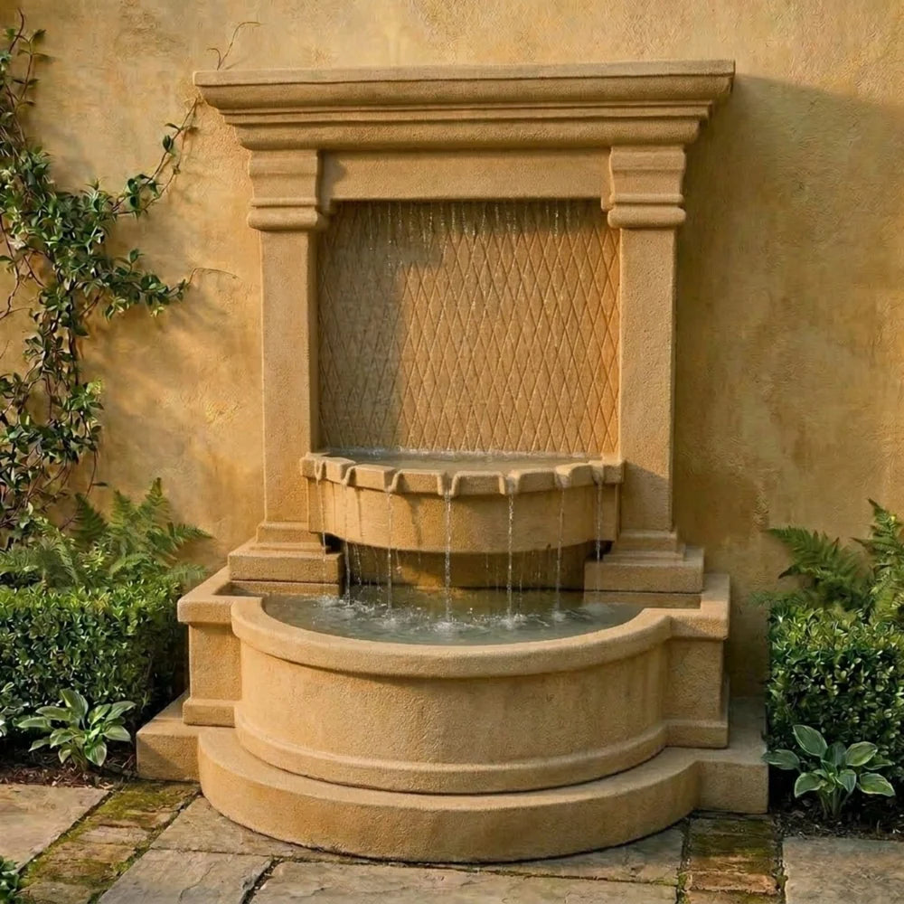 Giannini Garden Savonna Diamond Wall Of Water Outdoor Wall Fountain 1549