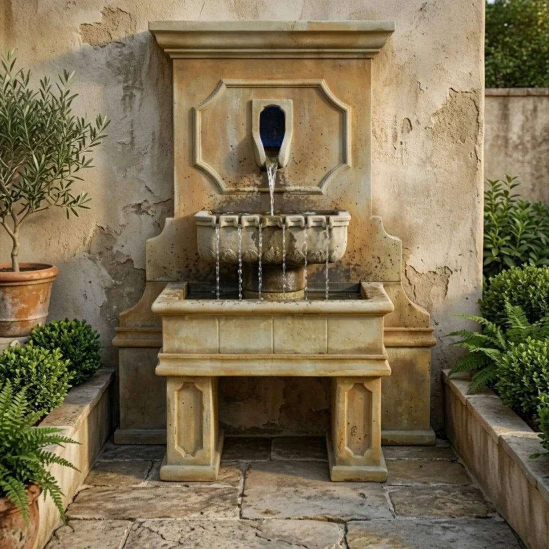 Giannini Garden Savonna Outdoor Wall Fountain with Legs 1546