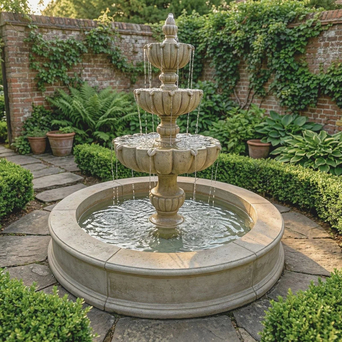 Giannini Garden Urbino Grande Three Tier Easy Pond Outdoor Water Fountain 1803