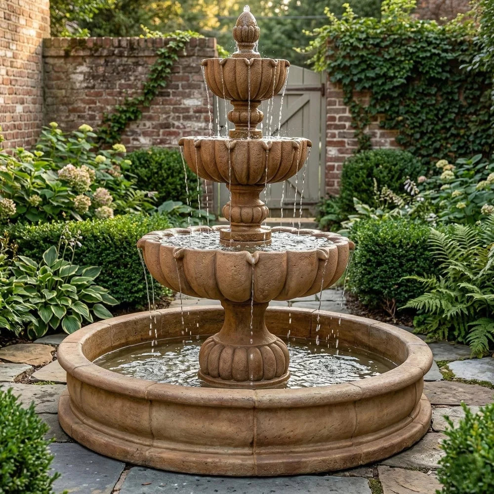 Giannini Garden Urbino Grande Three Tier Outdoor Pond Fountain 1283