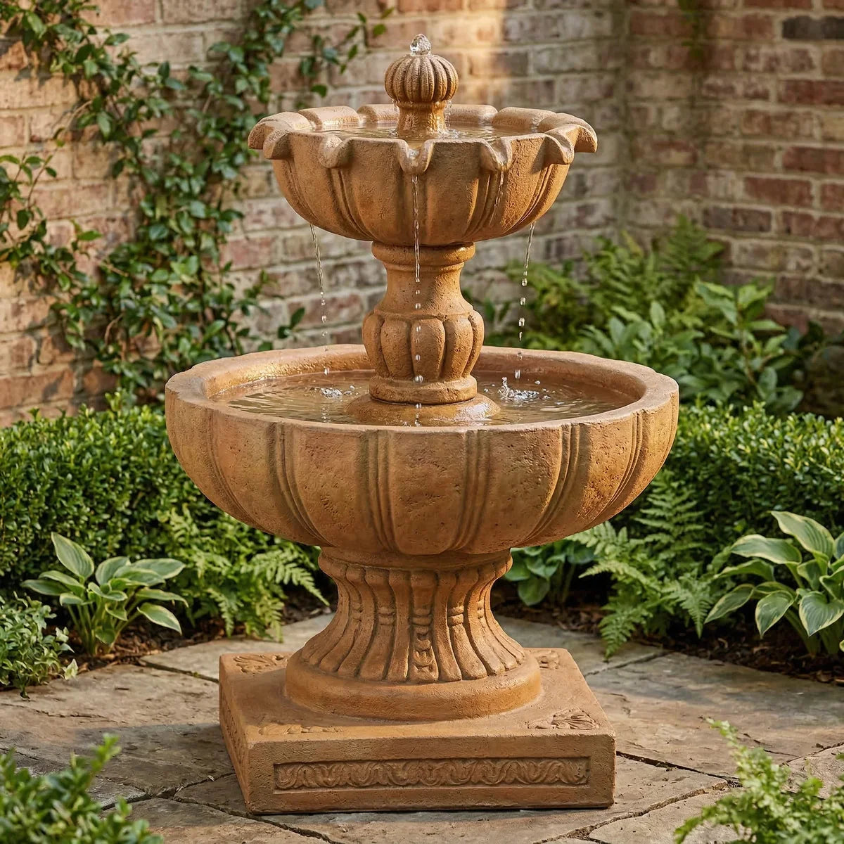 Giannini Garden Urbino Two Tier Outdoor Water Fountain 1097