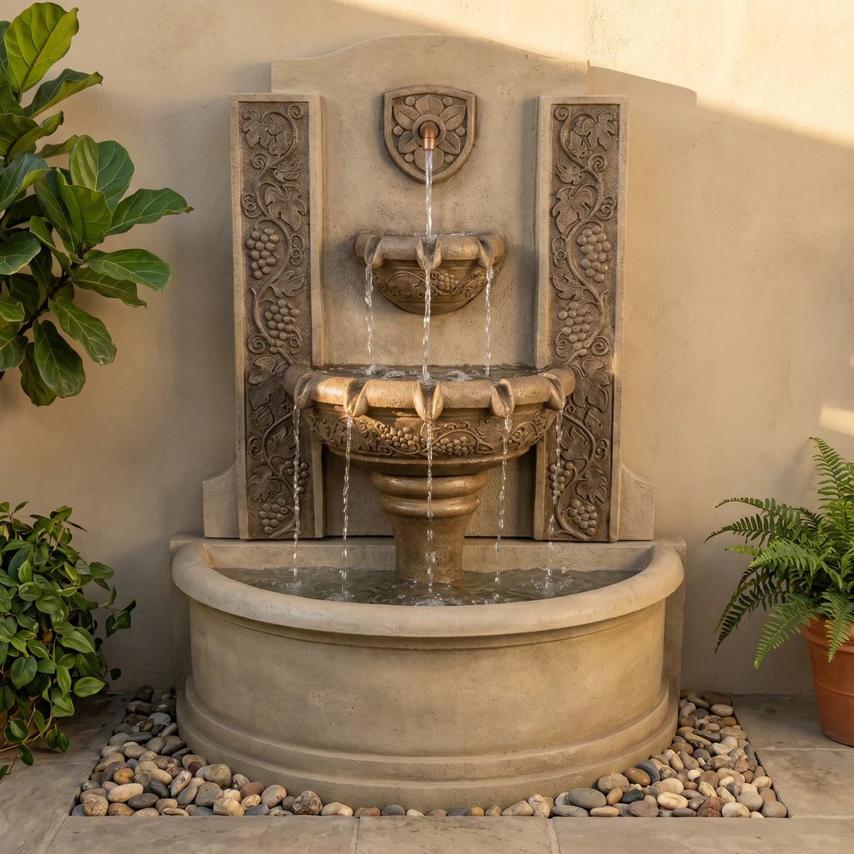 Giannini Garden Vineyard Outdoor Wall Fountain 1838
