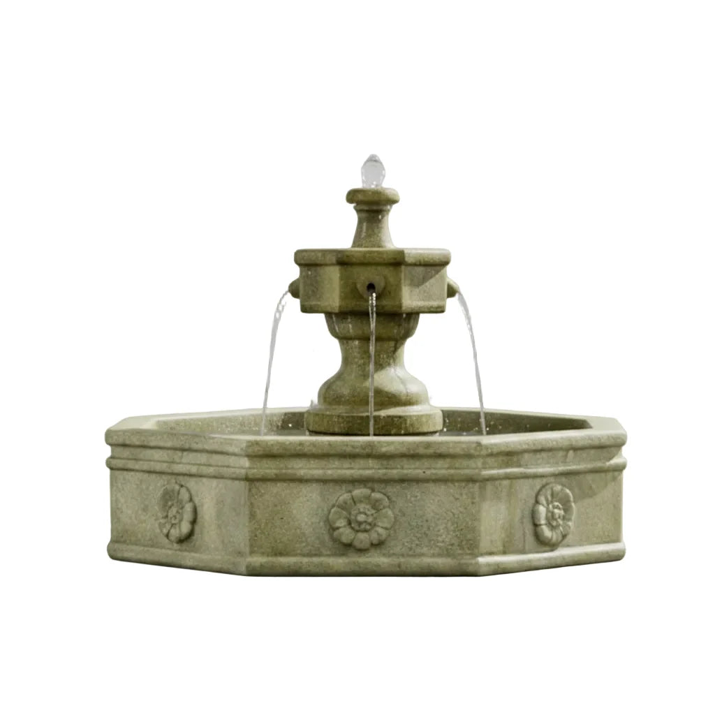 Giannini Garden Volterra Two Tier Fountain With Tall Base Outdoor Garden Fountain 1149
