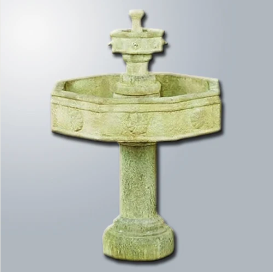 Giannini Garden Volterra Two Tier Fountain With Tall Base Outdoor Garden Fountain 1149