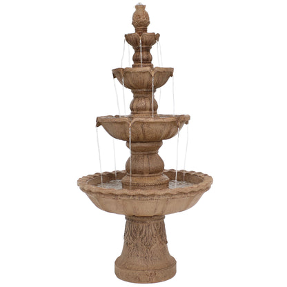 Sunnydaze 52" H 4-Tier Pineapple Outdoor Water Fountain