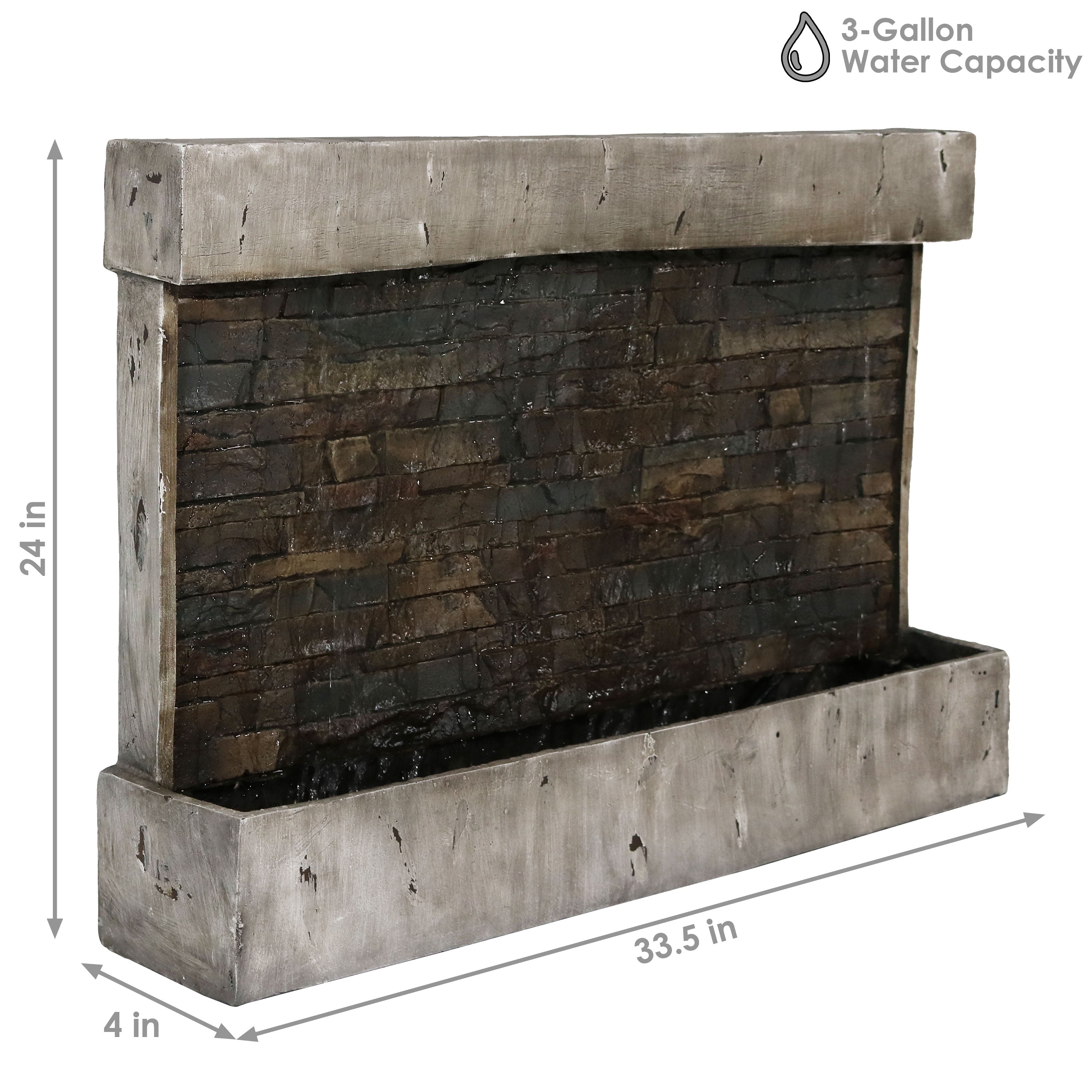 Sunnydaze 24" Ancient Outdoor Waterfall Fountain