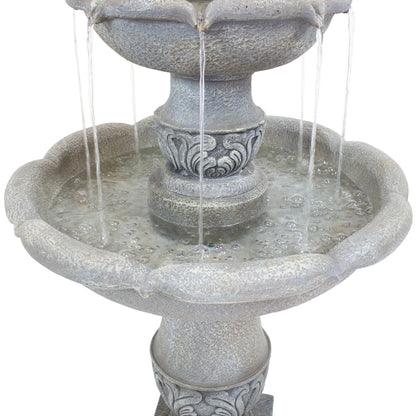 Sunnydaze 50" 2-Tier Outdoor Water Fountain French Garden Design