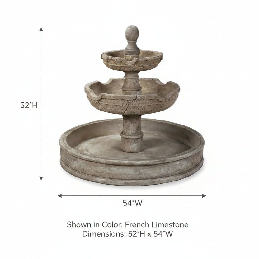 Giannini Garden Agrigento Two Tier Outdoor Pond Fountain 1043