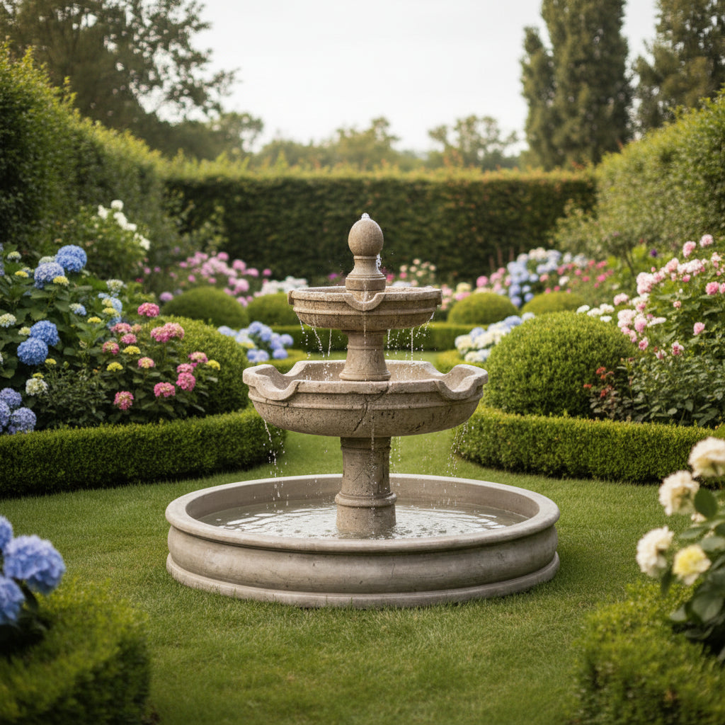 Giannini Garden Agrigento Two Tier Outdoor Pond Fountain 1043