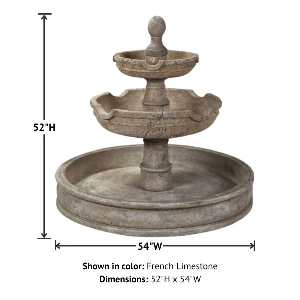 Giannini Garden Agrigento Two Tier Outdoor Pond Fountain 1043