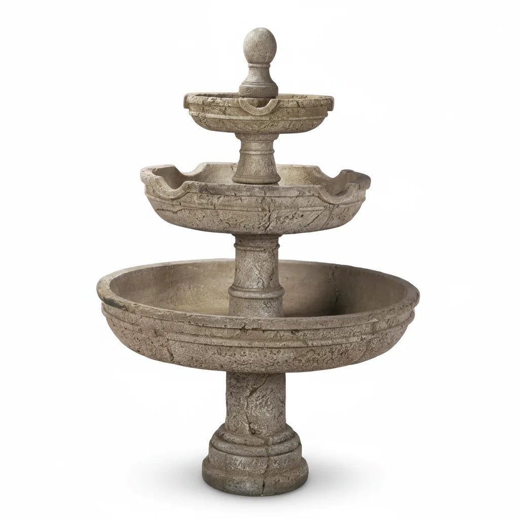 Giannini Garden Agrigento Three Tier Outdoor Water Fountain 1022