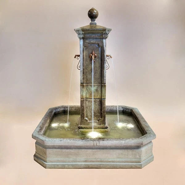 Giannini Garden Anduze Colonne Outdoor Water Fountain For Spouts 1674C