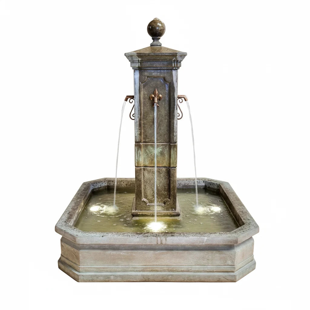 Giannini Garden Anduze Colonne Outdoor Water Fountain For Spouts 1674C
