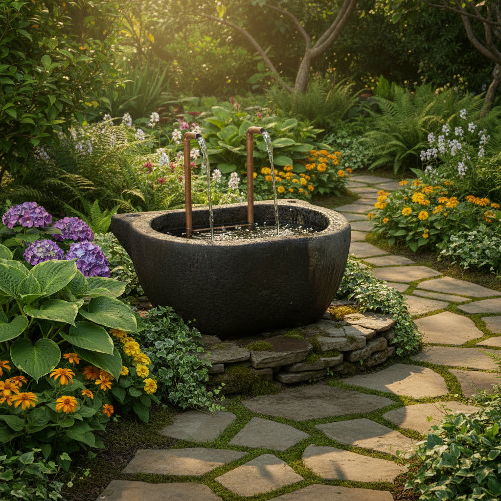 Giannini Garden Angeles Trough Outdoor Water Fountain 1841