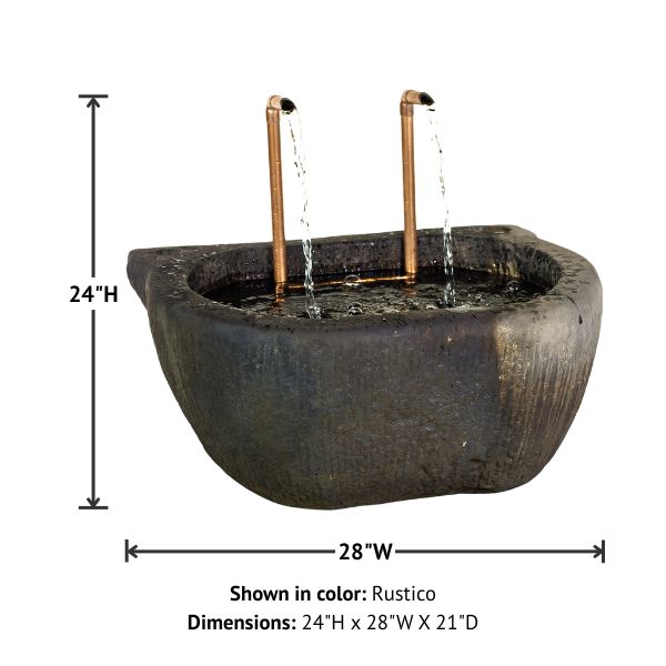 Giannini Garden Angeles Trough Outdoor Water Fountain 1841