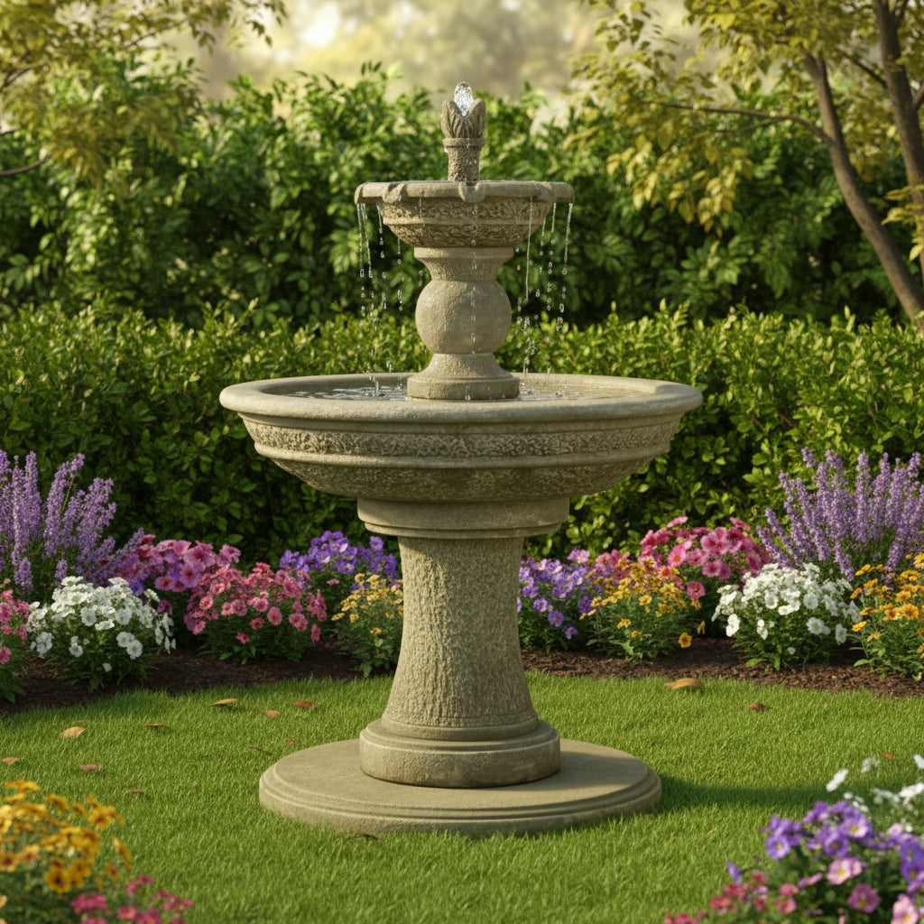 Giannini Garden Antiquarium Two Tier Outdoor Water Fountain 1133