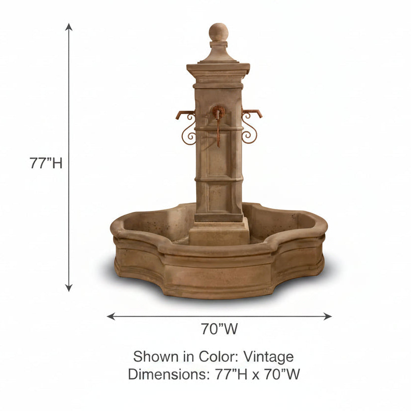 Giannini Garden Aquitaine Outdoor Pond Fountain with 70" Monaco Pond 1598C