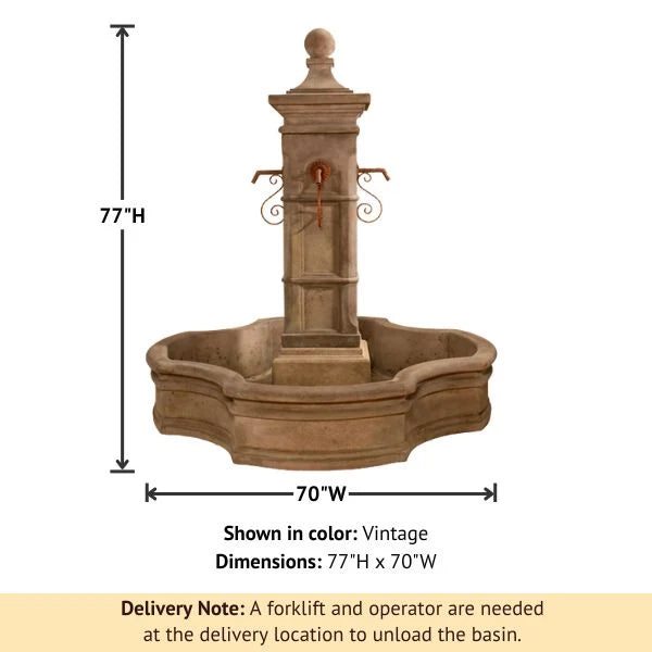 Giannini Garden Aquitaine Outdoor Pond Fountain with 70" Monaco Pond 1598C