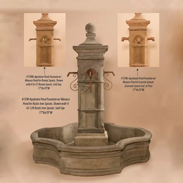 Giannini Garden Aquitaine Outdoor Pond Fountain with 70" Monaco Pond 1598C