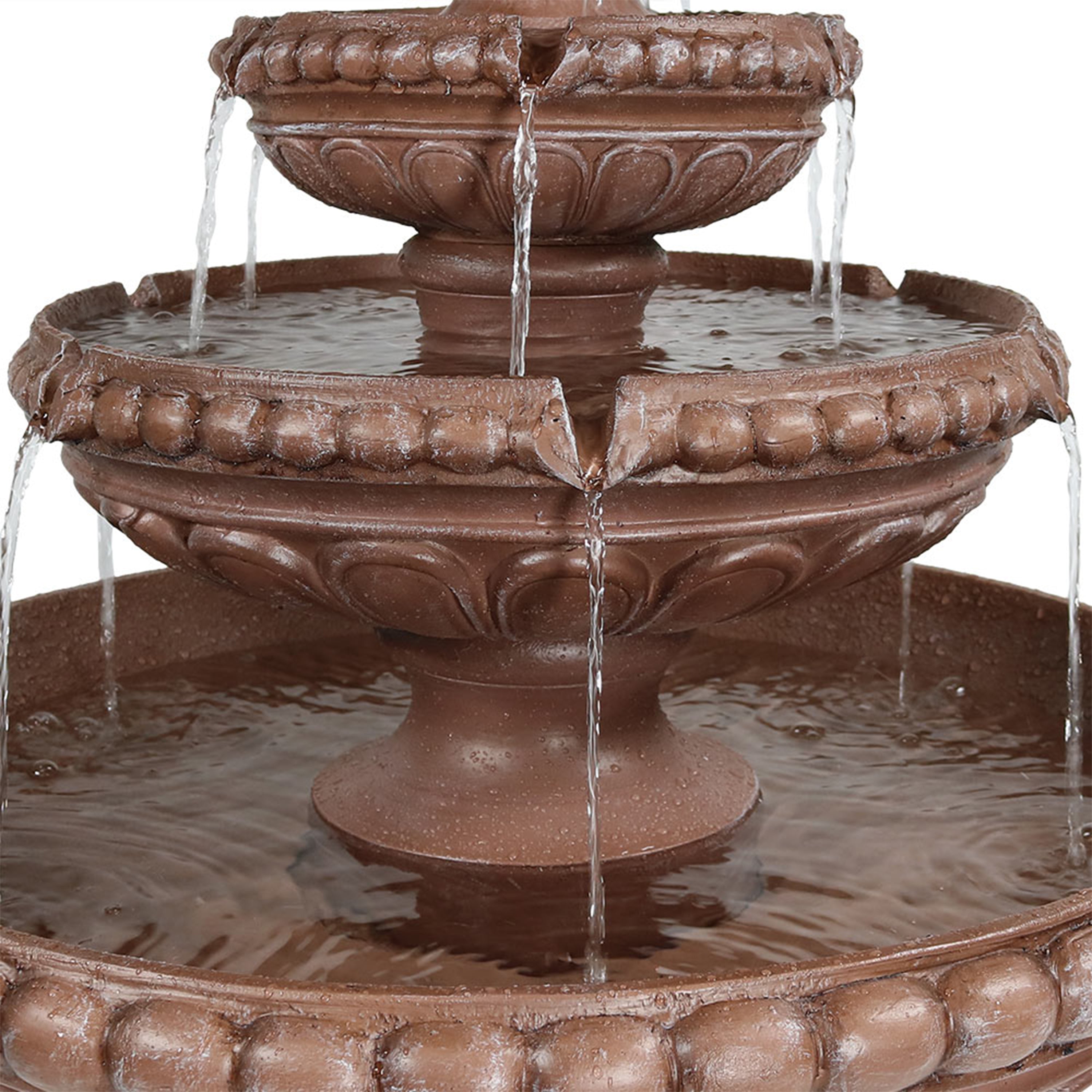 Sunnydaze 43" H 3-Tier Dove Pair Outdoor Water Fountain