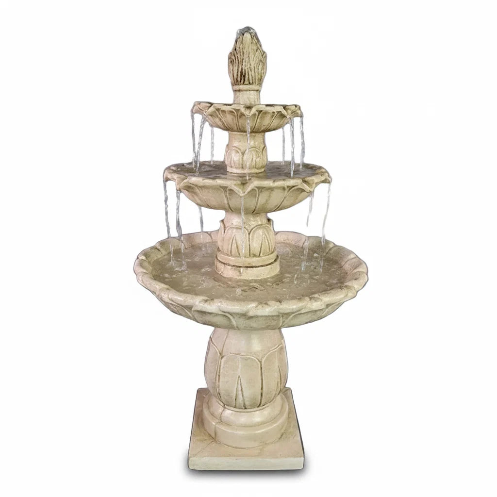 Giannini Garden Arcea Lotus Three Tier Outdoor Water Fountain 1785