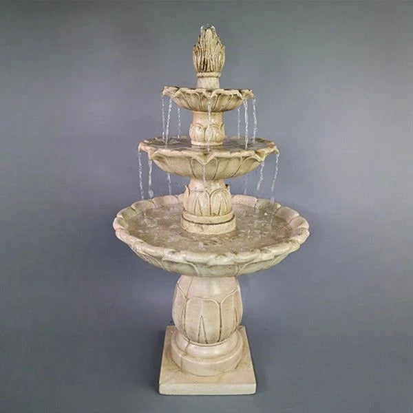 Giannini Garden Arcea Lotus Three Tier Outdoor Water Fountain 1785