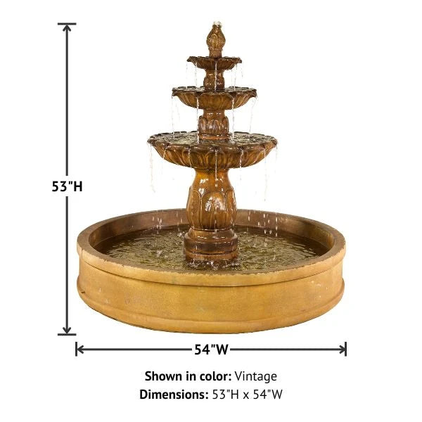 Giannini Garden Arcea Malibu Three Tier Outdoor Pond Fountain 1840