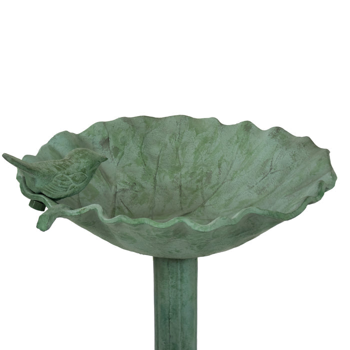 Sunnydaze Autumnal Leaf 11.75" Metal Bird Bath