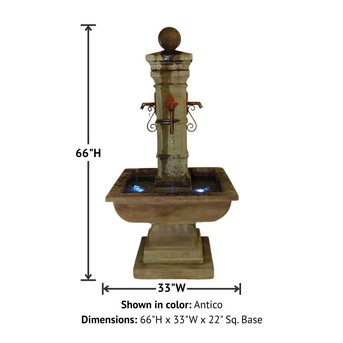 Giannini Garden Avignon Solange Outdoor Water Fountain 1707C