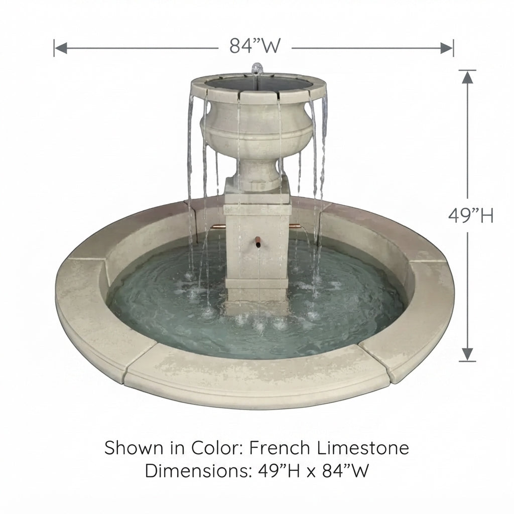Giannini Garden Piazza Aventino Easy Pond Outdoor Water Fountain with Copper Spouts 1791