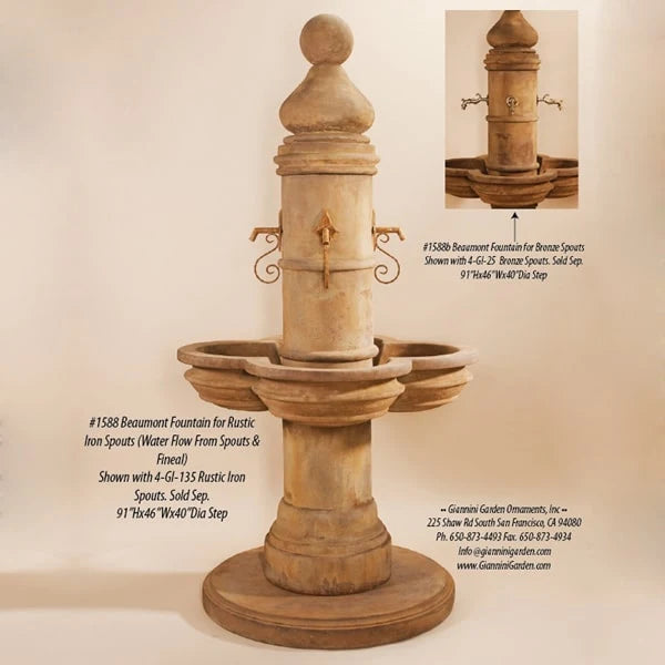 Giannini Garden Beaumont Outdoor Courtyard Fountain 1588C