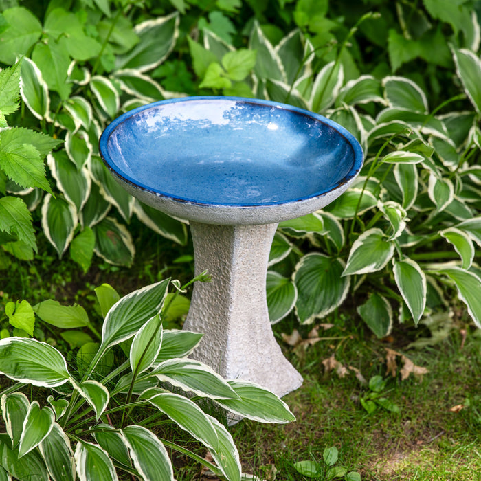 Sunnydaze Nantes 16" H Outdoor Ceramic Bird Bath
