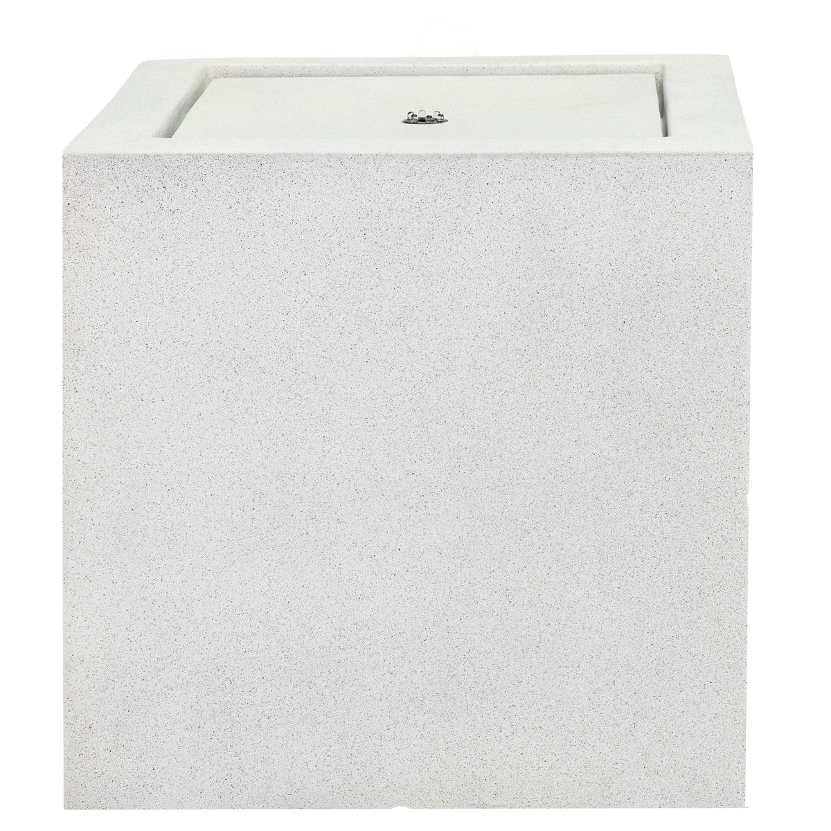 Sunnydaze White Fog Square Bubble Modern Outdoor Fountain with LED Light GP-7421