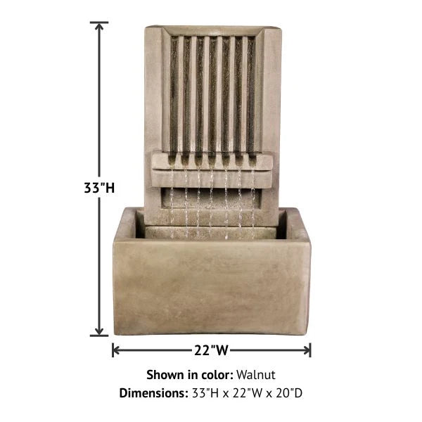 Giannini Garden Brentwood Channel Short Patio Outdoor Water Fountain 1829