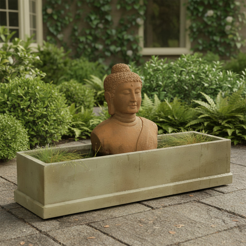 Giannini Garden Buddha Trough Outdoor Water Fountain 1477