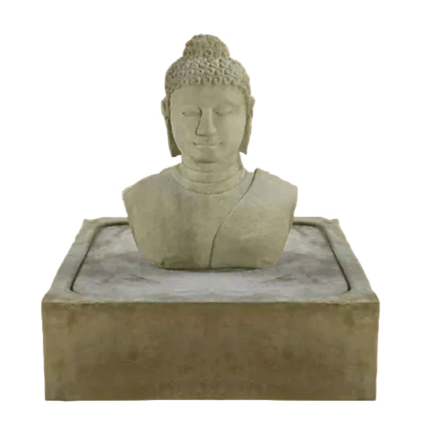 Giannini Garden Buddha Bust Outdoor Fountain 1427