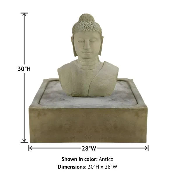 Giannini Garden Buddha Bust Outdoor Fountain 1427