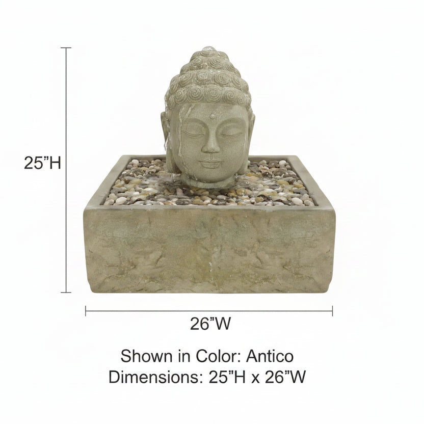 Giannini Garden Buddha Head Outdoor Water Fountain 1422