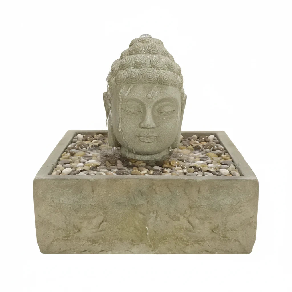 Giannini Garden Buddha Head Outdoor Water Fountain 1422