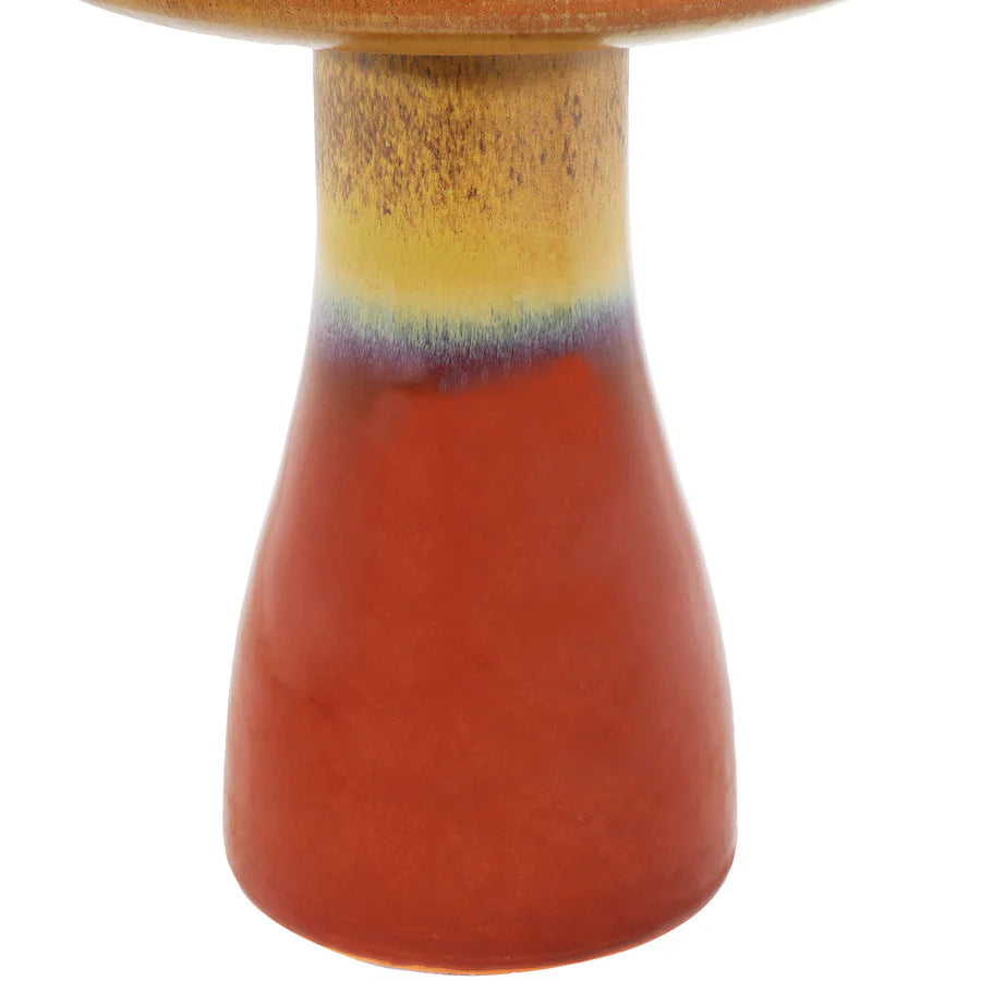 Sunnydaze 18" Glazed Ceramic Outdoor Bird Bath