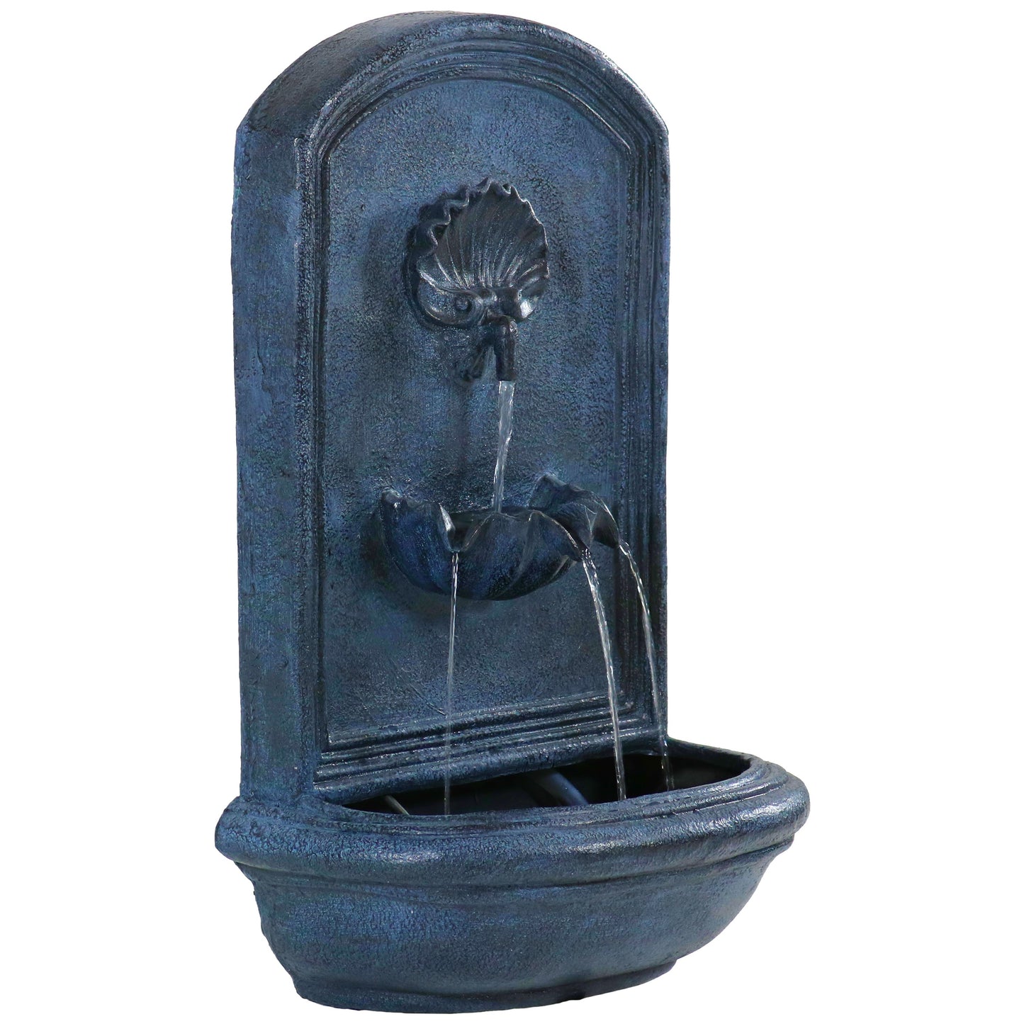 Sunnydaze 27" H Seaside Outdoor Solar Wall Fountain with Battery Backup