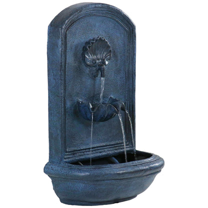 Sunnydaze 27" H Seaside Outdoor Solar Wall Fountain with Battery Backup
