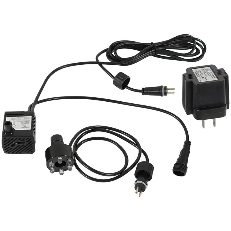 Sunnydaze 40 GPH Electric Submersible Water Pump with LED Lights - Multicolor Lights JR-150 6LED-M