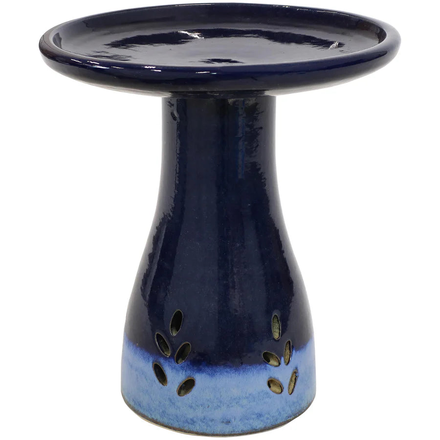 Sunnydaze 18" Glazed Ceramic Outdoor Bird Bath