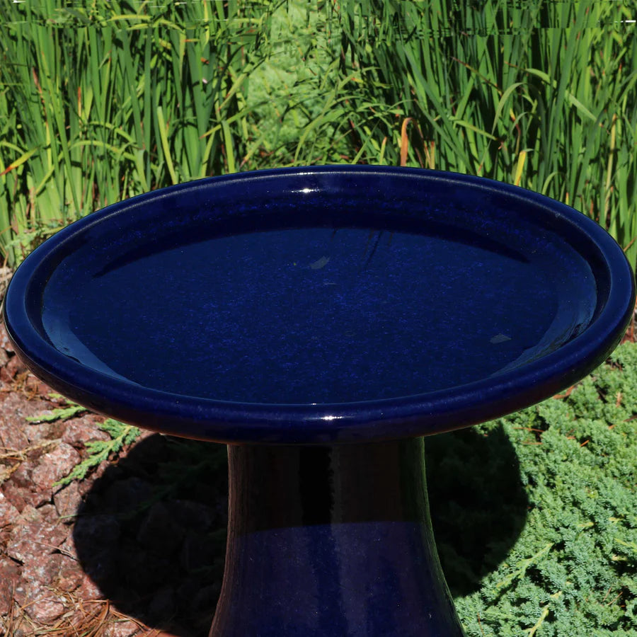 Sunnydaze 18" Glazed Ceramic Outdoor Bird Bath