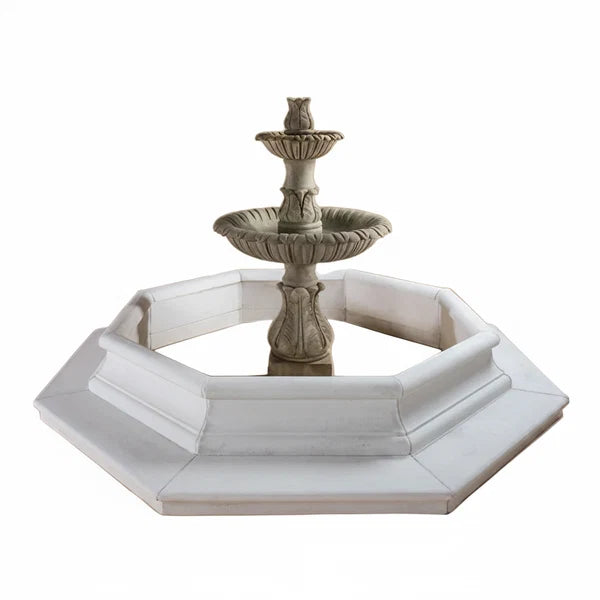 Giannini Garden Calanthia Two Tier Outdoor Water Fountain with Lotus Finial For Pond 1680-PND