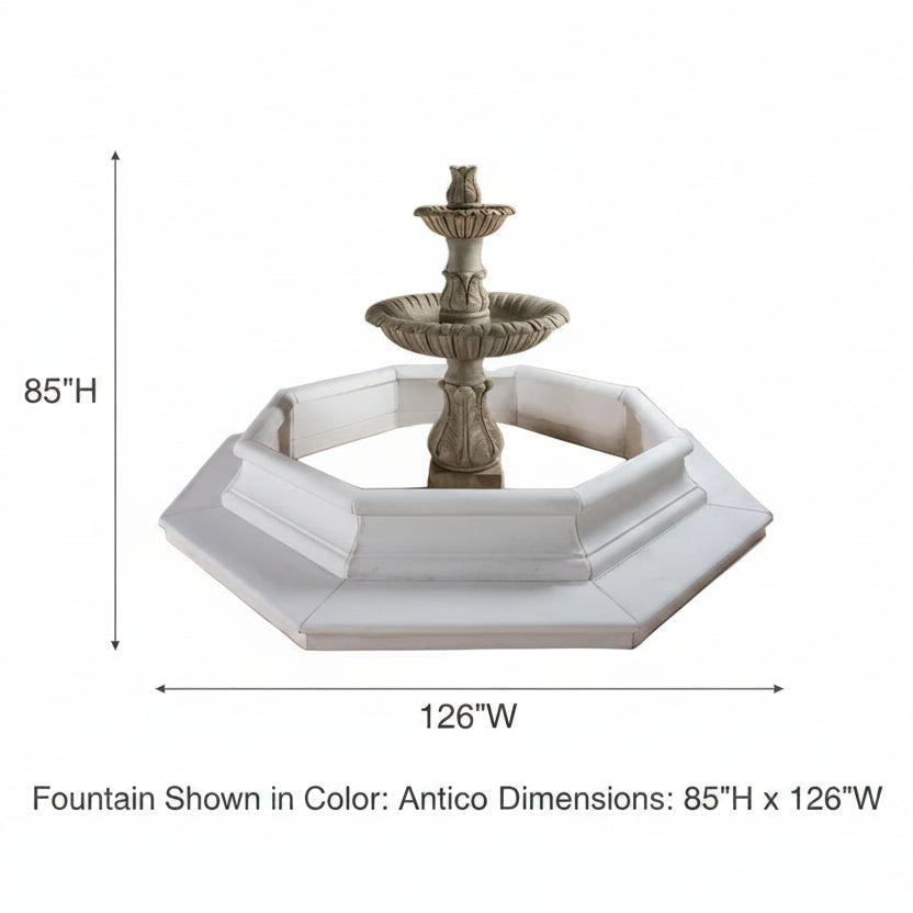 Giannini Garden Calanthia Two Tier Outdoor Water Fountain with Lotus Finial For Pond 1680-PND