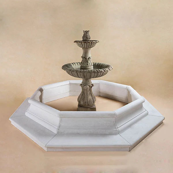 Giannini Garden Calanthia Two Tier Outdoor Water Fountain with Lotus Finial For Pond 1680-PND