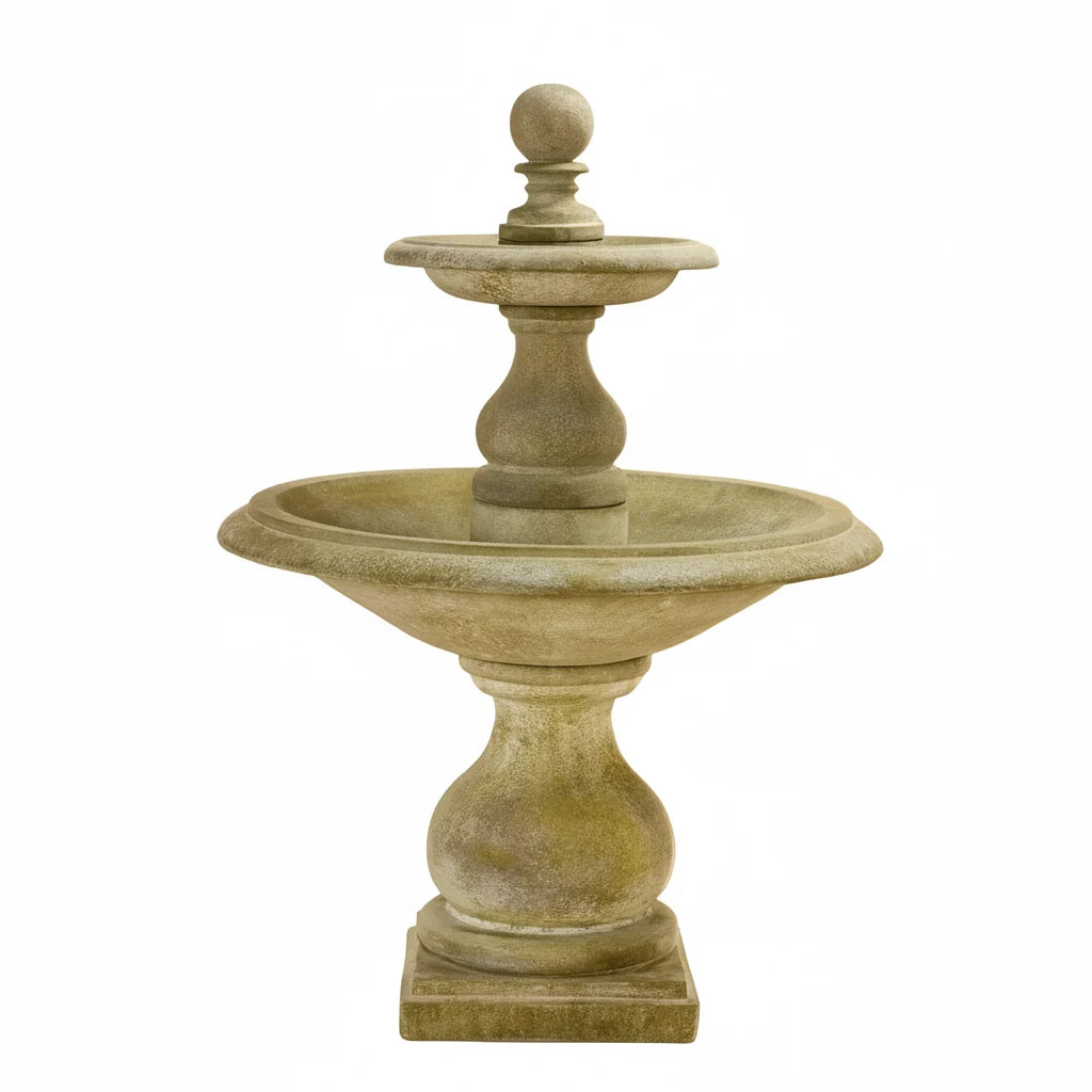 Giannini Garden Carrara Two Tier Outdoor Water Fountain 1404